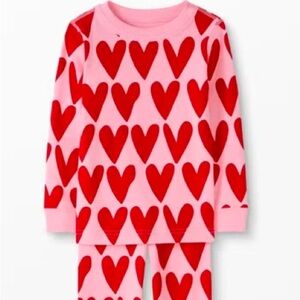 Hanna Andersson Heart Kids Pajama Set - Pink and Red